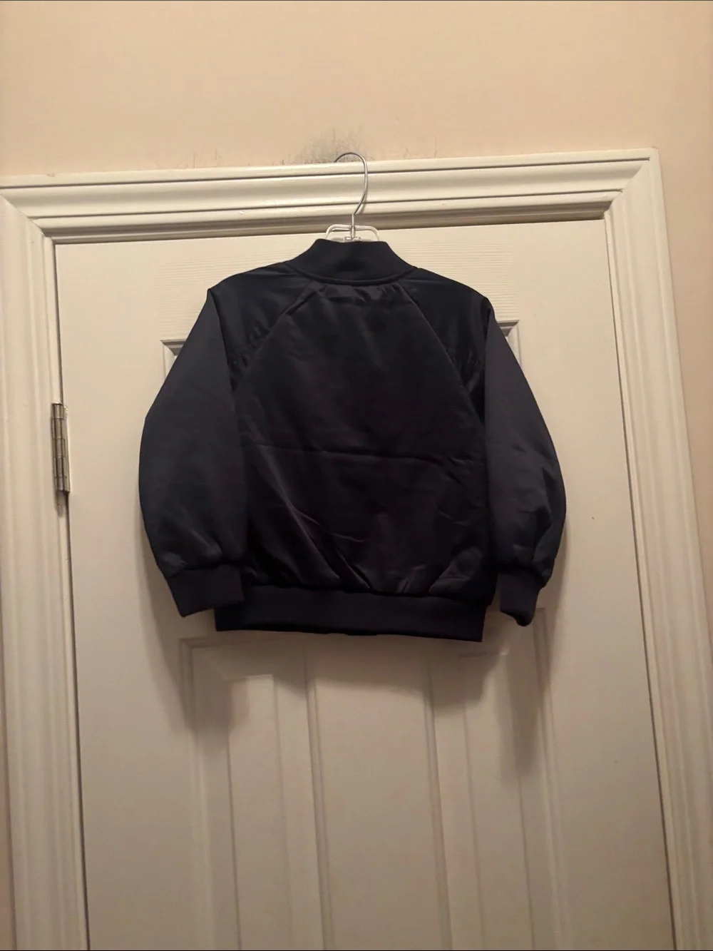 NWT Old Navy Navy Bomber Jacket with Colorful Patch Accents